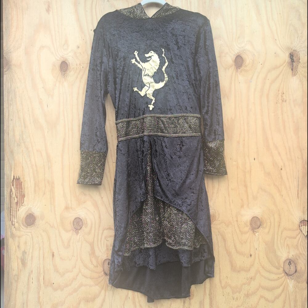 Spirit Halloween MedievalRenaissance DarkKnight Lion Costume Men's S Black/Gold
